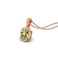 thumbnail image 2 of 925 Sterling Silver Rose Vermeil Oval Lemon Quartz Solitaire Classic Women Valentines Day Gifts Necklace, 2 of 4