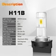 thumbnail image 4 of H11B LED Headlight Bulbs LOW BEAM For Kia Soul 2012-2013 Hatchback 6000K White, 4 of 11