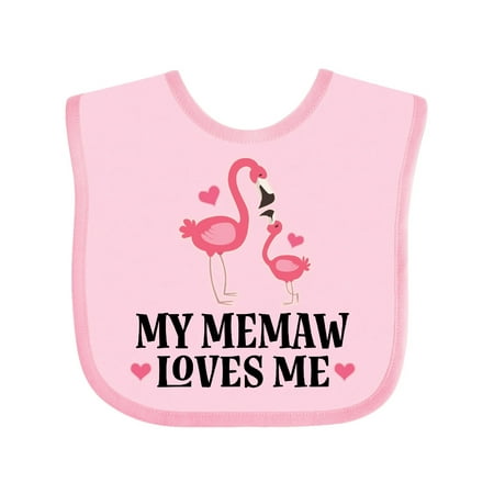 

Inktastic Memaw Loves Me Girl Flamingo Gift Baby Girl Bib