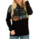thumbnail image 1 of Gibobby Mujeres S Sudaderas con capucha Mujeres Blouse Pocket Drawstring Long-Sleeved Hoodie High Neck Print Shirt Sweater （Negro， XL), 1 of 5