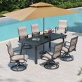 thumbnail image 3 of Pellebant 83" Aluminum Outdoor Dining Table for 8, All-Weather Rectangle Patio Table with Umbrella Hole for Backyard, Lawn, Garden and Poolside, Glossy Black, 3 of 8