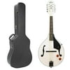 Oscar Schmidt Acoustic Eelectric Mandolin w/ Case, "A" Style, White, OM10EWH