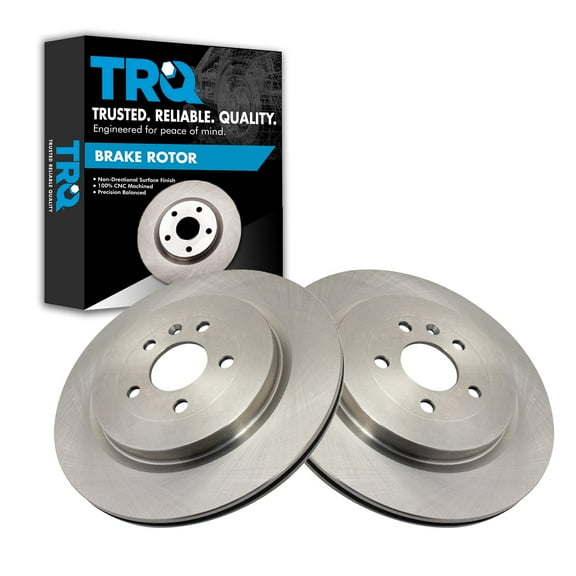 TRQ Rear Disc Brake Rotor LH RH Kit Pair Set of 2 for Ford Lincoln