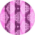 thumbnail image 1 of Ahgly Company Indoor Round Abstract Pink Contemporary Area Rugs, 7' Round, 1 of 4