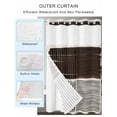 thumbnail image 4 of No Hook Shower Curtain with Snap-in Liner, Black Striped Waterproof Fabric Bathroom Curtains, Farmhouse Stripes Modern Abstract Art Bath Curtains & Mesh Top Window 60"x72", 4 of 9