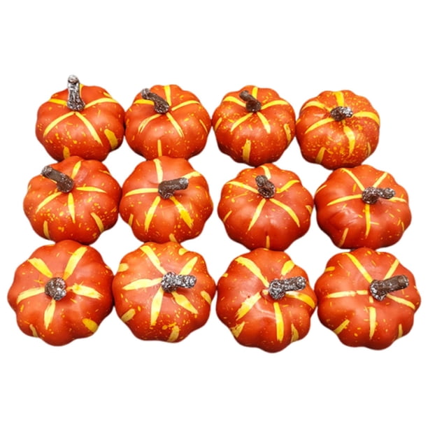 Adorno de calabazas artificiales para festivales, ecológico, de espuma sintética, ideal para la cosecha. 12 piezas
