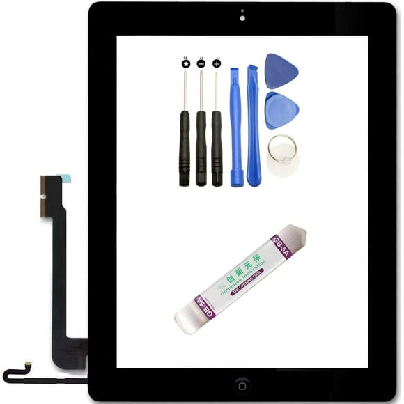 Replacement for iPad 4 Digitizer Touch Screen Front Touch Glass Assembly Replacement - with Home Button Camera