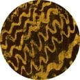 thumbnail image 1 of Ahgly Company Indoor Round Abstract Yellow Modern Area Rugs, 3' Round, 1 of 4