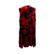 Rachel Rachel Roy Plus Size Red Draped Velvet Printed Dress 16W