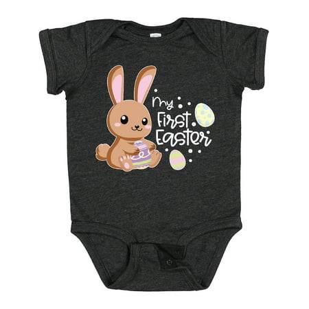 

Inktastic My 1st Easter with Cute Brown Bunny and Easter Eggs Boys or Girls Baby Bodysuit
