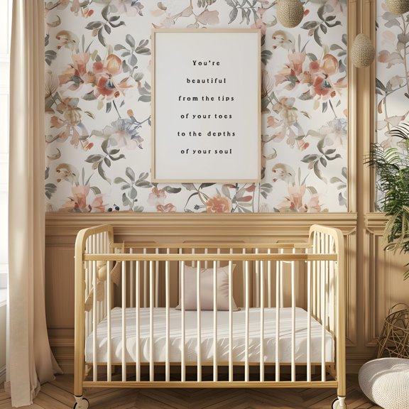 From The Tips Of Your Toes Poster, Minimal Girls Nursery Decor