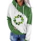 thumbnail image 3 of Sudadera con capucha con cordón para el día de San Patricio para mujer, sudadera con capucha de trébol estampada de manga larga para mujer, 3 of 5