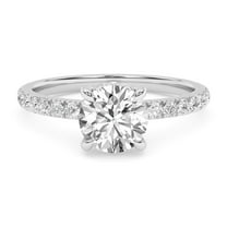 AFFY Solitaire Engagement Rings For Women, 1.40 Carat (ctw) Lab Created Moissanite Eternity Promise Ring For Her In 14k Solid White Gold | VVS1 Quality Ring Size-5.5