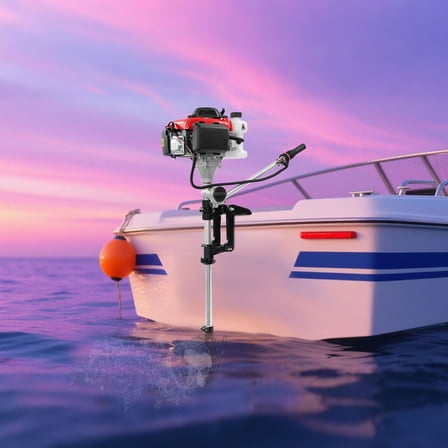 Efficient Operation Outboard Motor, 4-Stroke 4.0HP Boat Motor for Inflatable Boats,Fishing Boats