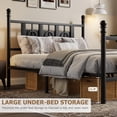 thumbnail image 4 of Vintage Round Metal Bed Frame with Storage. Includes Headboard & Footboard. Easy, Quiet Assembly. No Box Spring, 4 of 7