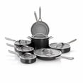 thumbnail image 1 of Ninja NeverStick Ceramic Pro 14-Piece Cookware Set, Non-Stick Pots & Pans Set with Glass Lids, Ceramic, Stainless Steel, Stove to Oven Safe, All Stovetops & Induction Compatible, Black, CW39014BK, 1 of 1