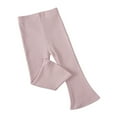 thumbnail image 1 of Kids Girls Ribbed Flared Pants - Ruffle Leggings Bottoms - Solid Color with Elastic Waist - Retro Style - Suitable for All Seasons and Various Occasions, 1 of 2