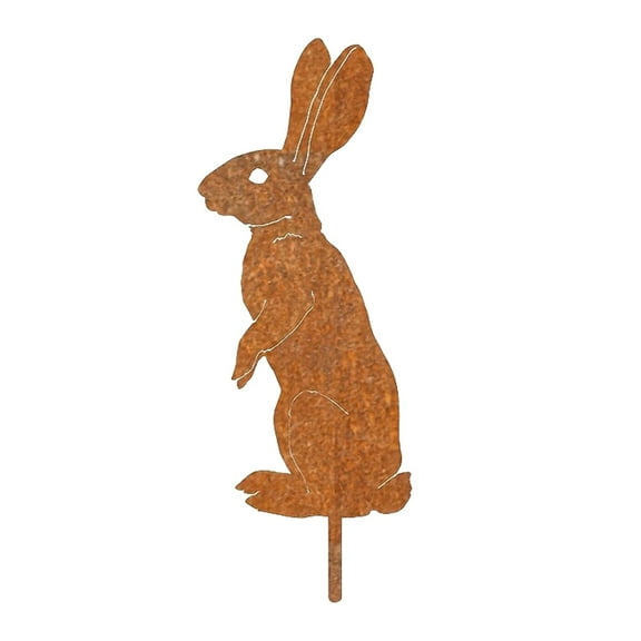 UYUH All-Season Metal Animal Silhouettes Weatherproof Steel Garden Stakes for Easter/Christmas Outdoor Decor Rabbit Deer Flower Bed Markers & Courtyard Sculptures