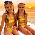 thumbnail image 5 of CCRFTGI Girls Swimsuit Size 10-12 Two Piece Sets Swimming Bikini Set Beach Holiday Bathing Suit Cute Summer Hawaiian Tropic Girls Clothes Swim Suit Kids Bikini Swimwear Yellow 2-3 Years, 5 of 9