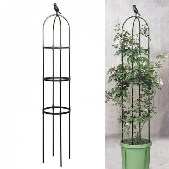 6ft Garden Obelisk Trellis for Climbing Plants-Rustproof Metal Pipe with Heavy Duty Plastic Coated, Garden Outdoor Indoor Potted