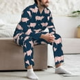 thumbnail image 7 of Naloa Pig 1 Men’s Pajamas Set - Long Sleeve Button Down Sleep Shirt and Pajama Bottoms Sleepwear Set-X-Large, 7 of 7