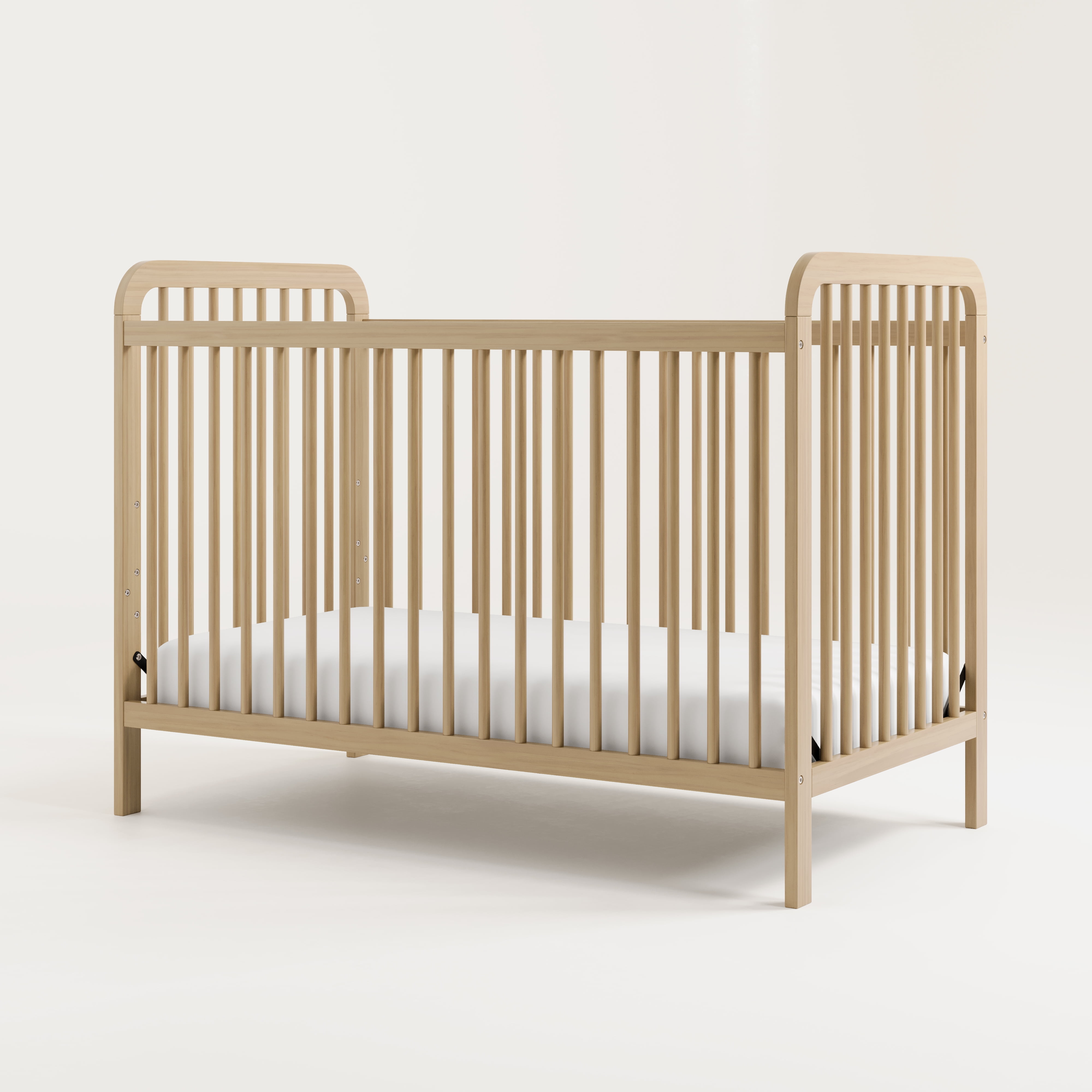 Storkcraft Pasadena 3-in-1 Convertible Baby Crib – GREENGUARD Gold Certified, 100% Solid Wood, Fits Standard Crib Mattress, Converts to Toddler Bed and Daybed, 4 Mattress Heights, Driftwood