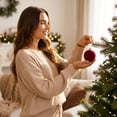 thumbnail image 5 of 24 Pcs Flocked Christmas Ornaments Balls Velvet Shatterproof Christmas Tree Decorations, 5 of 8