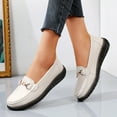 thumbnail image 3 of Womens Business Slip on Penny Loafers Fashion Soft Leather Low Heel Walking Dress Shoes Work Flats, 3 of 6