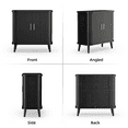 thumbnail image 5 of Laintene Sideboard, 31" Buffet Cabinet with 2 Sliding Tambour Doors, Adjustable Shelves for Kitchen Storage Cabinet, Fluted Accent Entryway Cabinet for Living Room, Black, 5 of 9