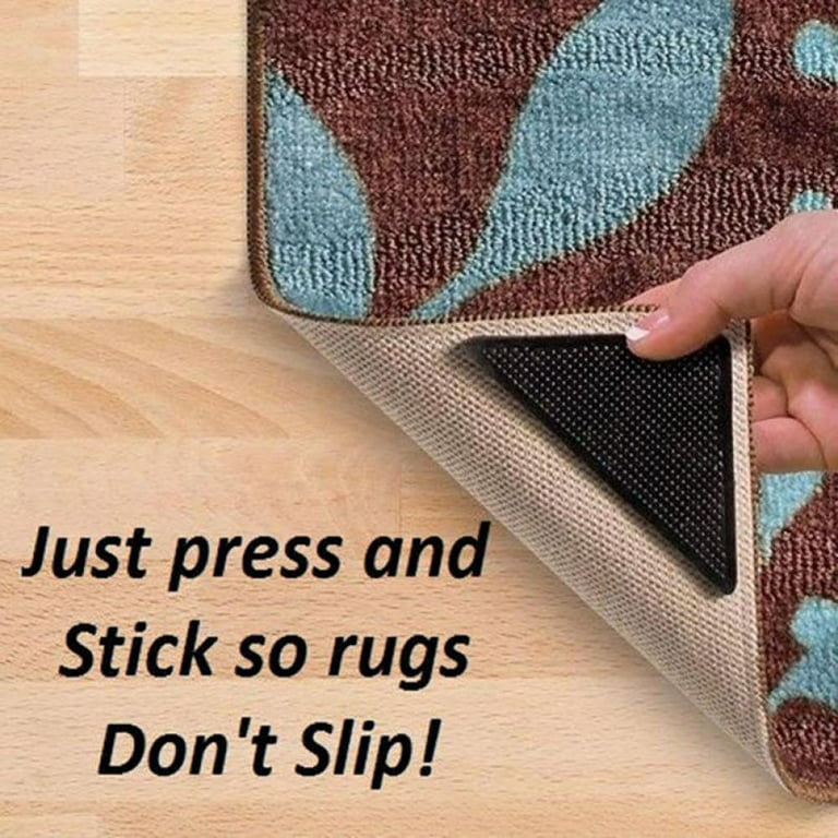 Rug Grippers,Never Curl Rug Grippers Non Slip Reusable Carpet Stickers for Area Rugs, Hardwood Floors, Tile Floors, Floor Mats, Keep Your Rug in