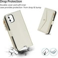 thumbnail image 6 of for iPhone 11 Phone case Wallet with Zipper Card Holders for Women,iPhone 11 Phone Cases Slots Crossbody Flip Folio Book Cover with Credit Card Holder Men for iPhone11 case - White, 6 of 12