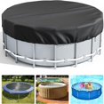 thumbnail image 3 of SUTENGDA 18 Ft Round Pool Cover  Solar Pool Covers for Above Ground Pools  Winter Pool Cover Protector with Pool Accessories  PE Tarp Ideal for Waterproof and Dustproof (Black), 3 of 7