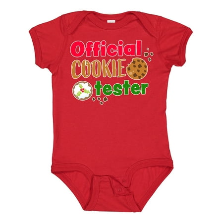 

Inktastic Official Cookie Tester Christmas Cookies Gift Baby Boy or Baby Girl Bodysuit