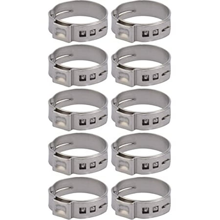 

SharkBite 1 Inch Clamp Ring Pack of 10 Stainless Steel Plumbing Fitting PEX Pipe PE-RT UC956A