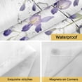 thumbnail image 4 of No Hook Shower Curtains with Snap-in Liner Set, Purple Flowers Waterproof Hotel Style Bathroom Shower Curtain, Weeping Elegant Spring Floral Wooden Pastoral Mesh Top Bath Curtains 72''x72'', 4 of 9