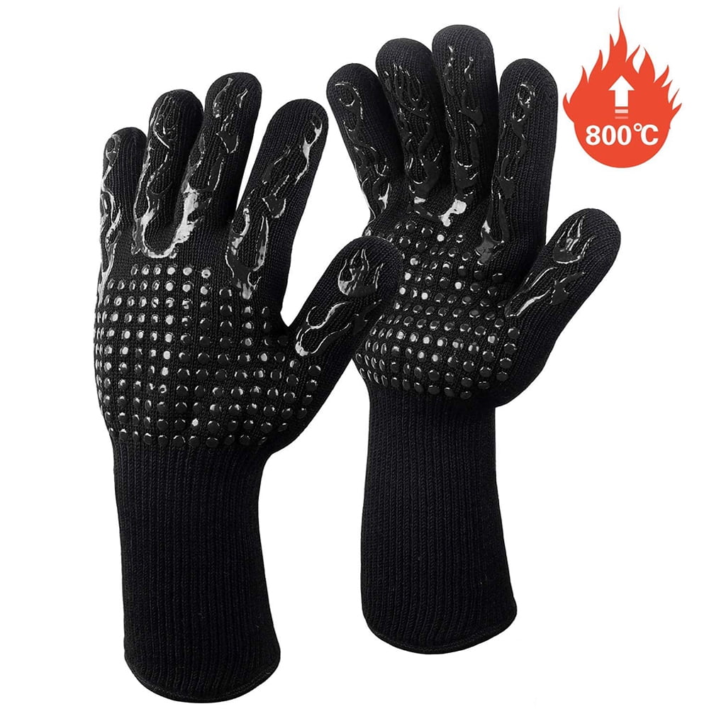 BBQ Gloves Heat Resistant Oven Grilling Gloves 1472℉ Durable Fireproof Food 