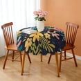 thumbnail image 3 of Round Tablecloth 60 Inch Polyester Kitchen Cover flower Waterproof Stain Wrinkle Free for Dining, 3 of 5