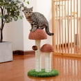 thumbnail image 2 of Pefilos 18" Cat Scratching Post, Mushroom Tall Cat Scratcher Featuring Scratching Poles Cat Tower for Kittens, Brown, 2 of 10