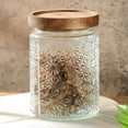 thumbnail image 6 of 24 OZ/4PCS Clear Glass Spice Jars with Bamboo Lids,Vintage Wide Mouth Canning Jars Sets for Kitchen Canisters, Sugar, Flour, Candy, Tea, Coffee Beans, Oats, Grain Bin, 6 of 6