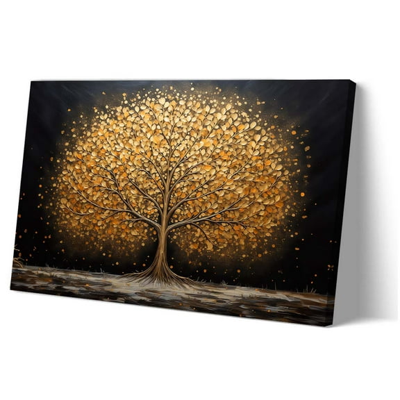 Tree of Life Wall Art Tree with Gold Leaves Poster Pictures Giclee Art Deco Bathroom Painting Decoration Picture Printing