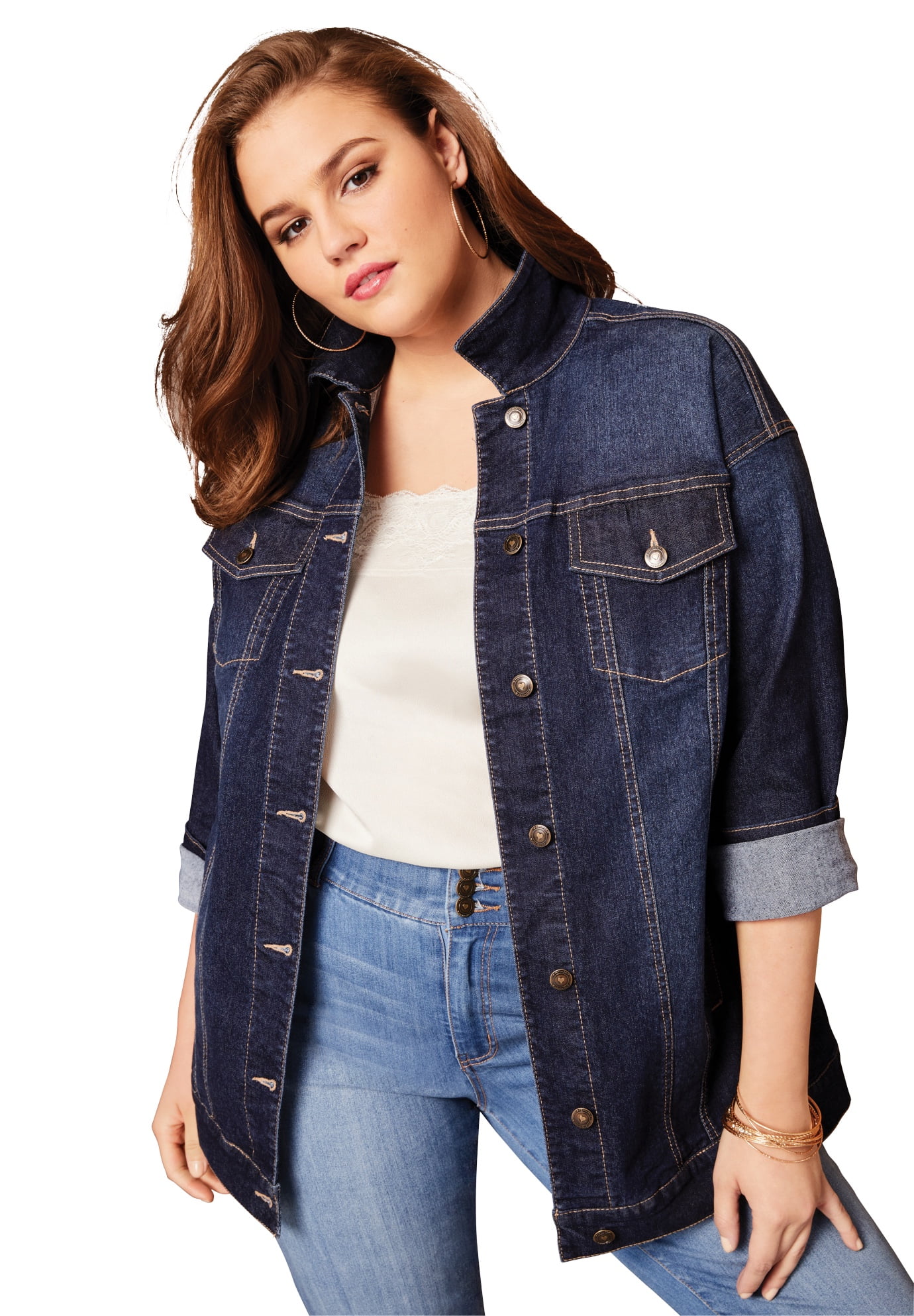 plus size jean jacket walmart