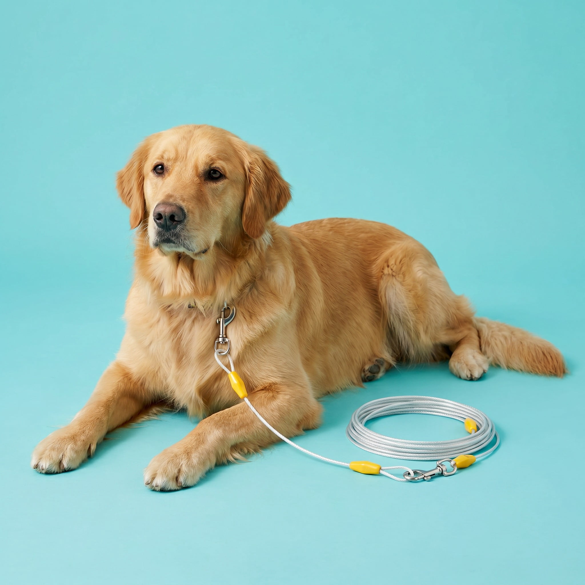 Vibrant Life Reflective Vinyl-Covered Tie-Out Cable for Dogs, XL, 40'