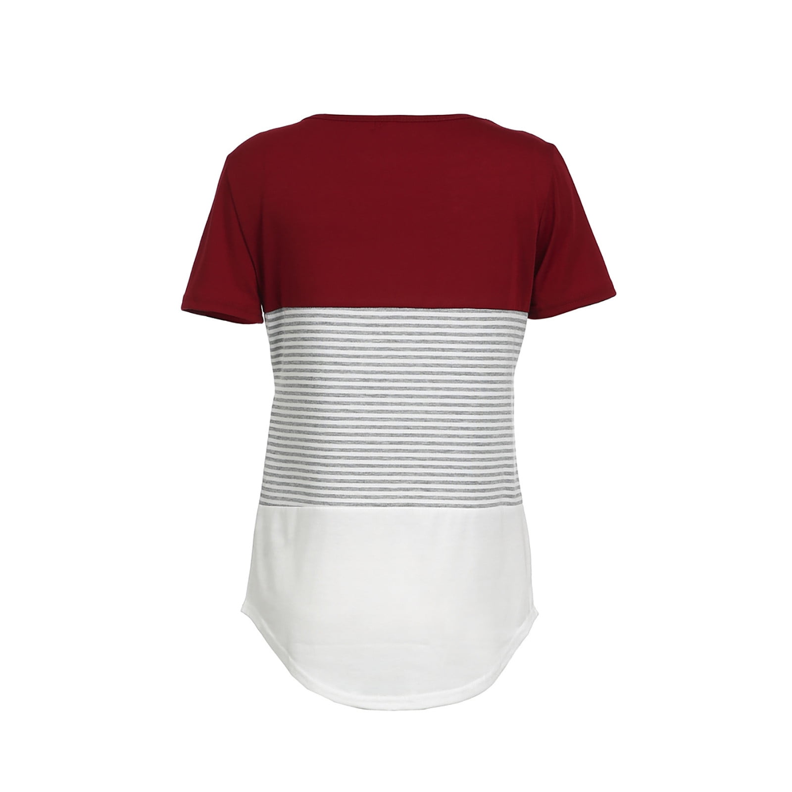 Dvkptbk Women s Nursing Tops for Breastfeeding Shirts Maternity Clothes Fashion Short Sleeve Cotton T shirt Stripe Nursing Maternity Top Summer