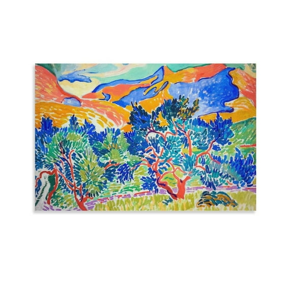 Mountains at Collioure André Derain Painter's Poster Home Decor Poster Wall Art Hanging Picture Print Bedroom Decorative Painting Posters Room Aesthetic 12x18inch(30x45cm)