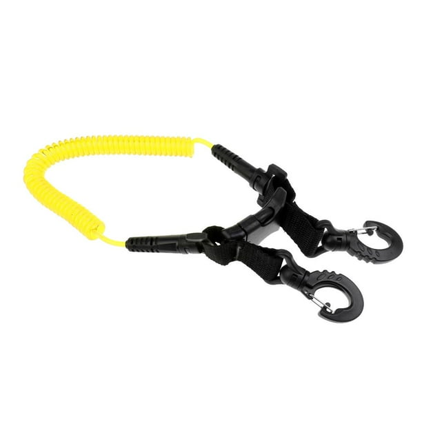 Acollador De La Bobina Del Muelle De Buceo Fuerte Ligero Con Clips De Doble Terminación Y Hebilla De Liberación Rápida Para Cámaras Luces De Buc amarillo Soledad Cordón de buceo