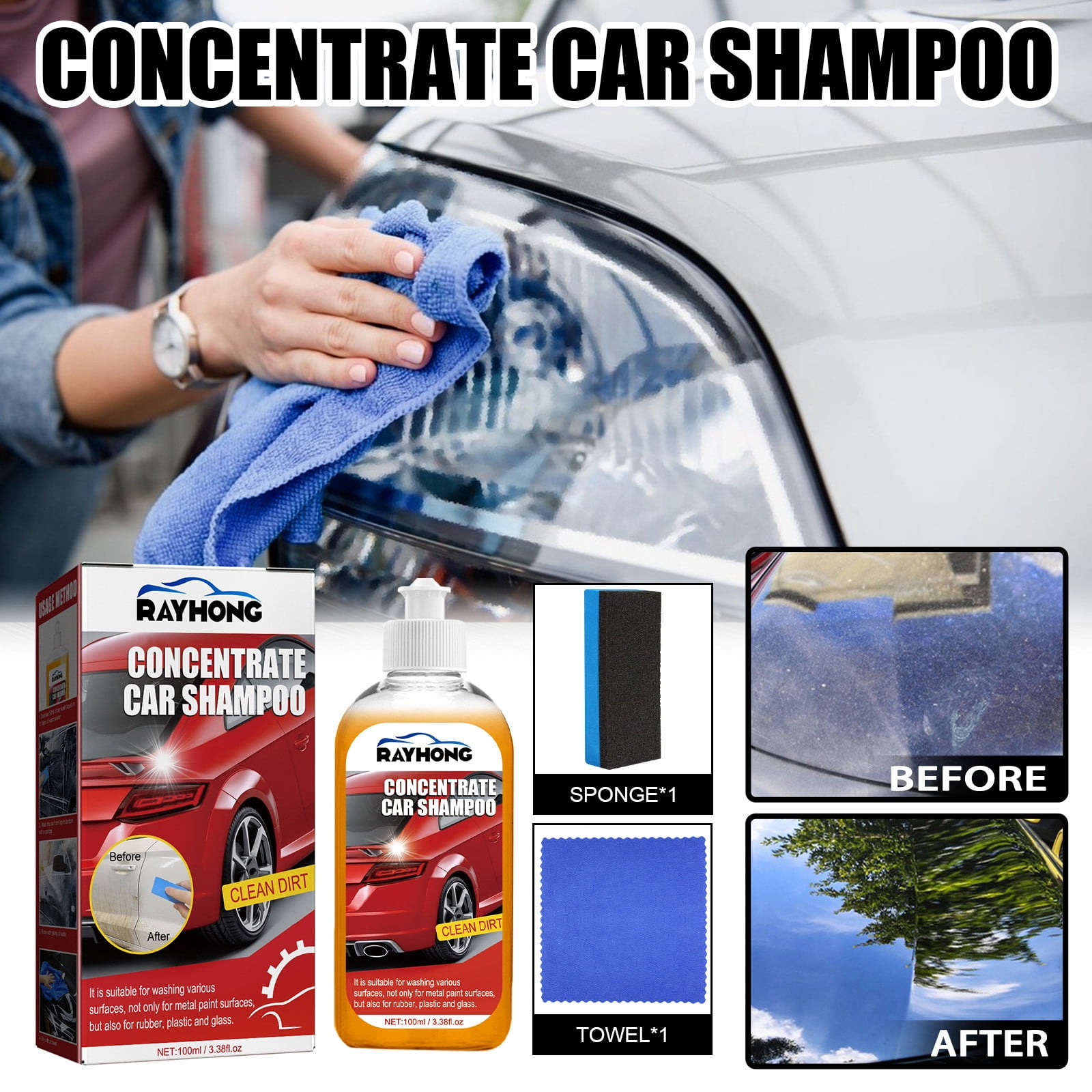 Summer Savings! WJSXC Home Cleaning Gadgets Clearance, Car Exterior Shampoo  Multipurpose Automotive Cleaners High Concentration Super Foam Strong  Decontamination Auto Wash Supplies 100ML Multicolor 
