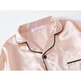thumbnail image 2 of Big Girls Pajamas Size 14 – Lovely Rose Gold Satin Long Sleeve & Pants PJ Set Sleepwear, 2 of 7