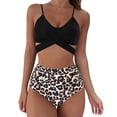 thumbnail image 3 of Conjunto de bikini de dos piezas de talle alto para mujer, trajes de baño push up halter control de barriga, trajes de baño, 3 of 5
