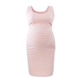 thumbnail image 2 of EIMELI Robe pour Femme Enceinte à Rayures Sans Manches à Col Rond Ajustée Midi Robe Débardeur Robe d'Été Décontractée Robe de Maternité, 2 of 4