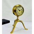 thumbnail image 2 of THOR INSTRUMENTS Brass Vintage Analog Vintage Table Clock on Stand, Decorative Desk and Shelf Clock Rustic Mantel Clock Non-Ticking, Home Decor, 2 of 5